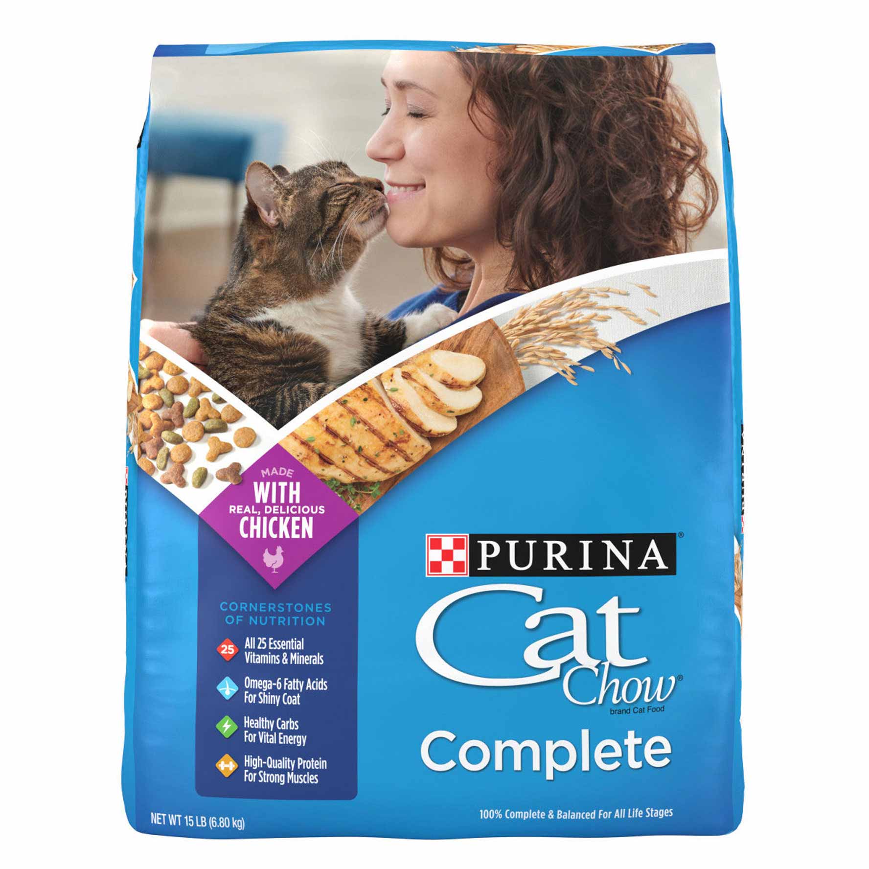 Purina Cat Chow High Protein Dry Cat Food, Complete - 15 Pound Bag