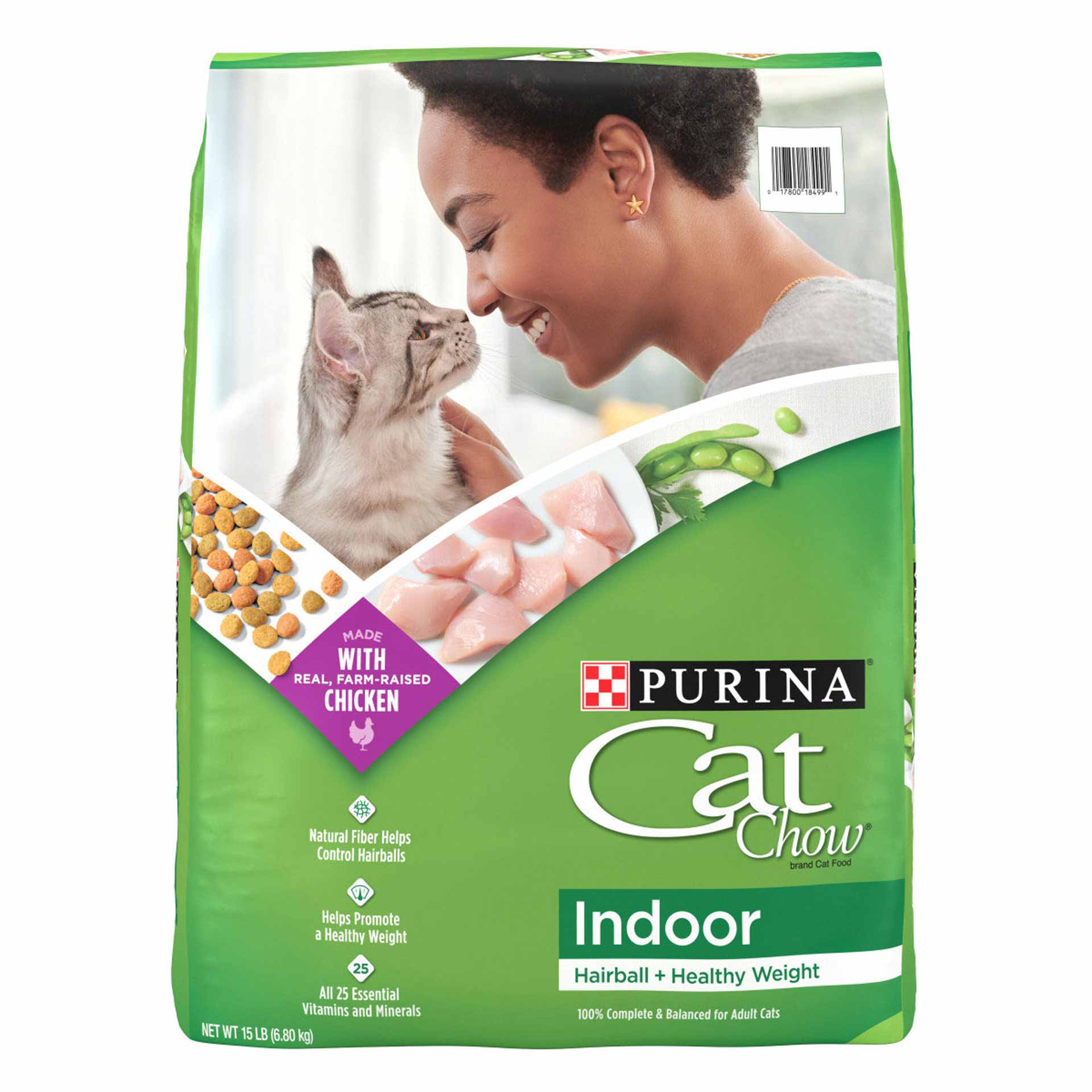 Purina Cat Chow Indoor Dry Cat Food, Hairball + Healthy Weight - 15 Pound Bag