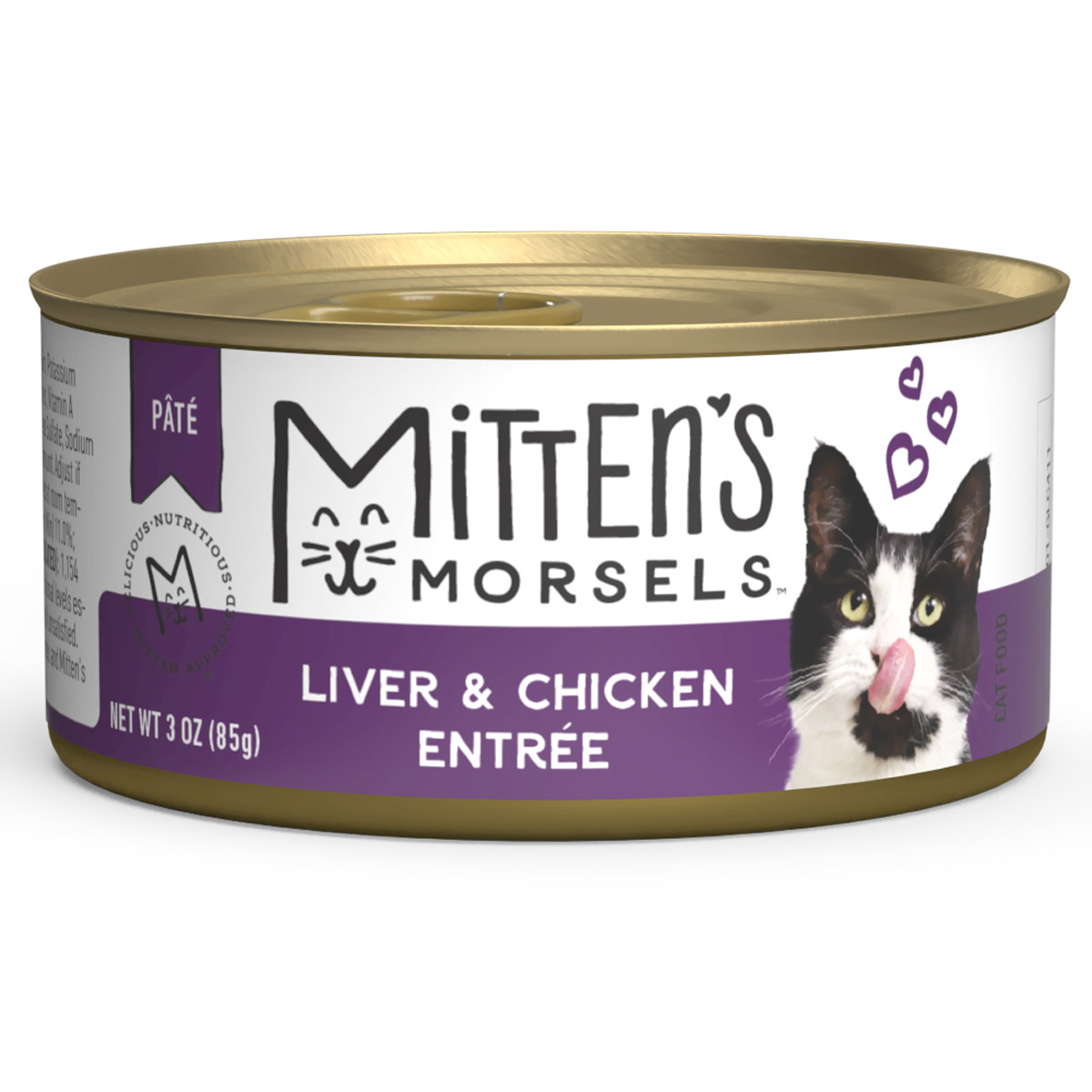 Mittens Morsels Wet Cat Food Pate Liver/chicken 3oz