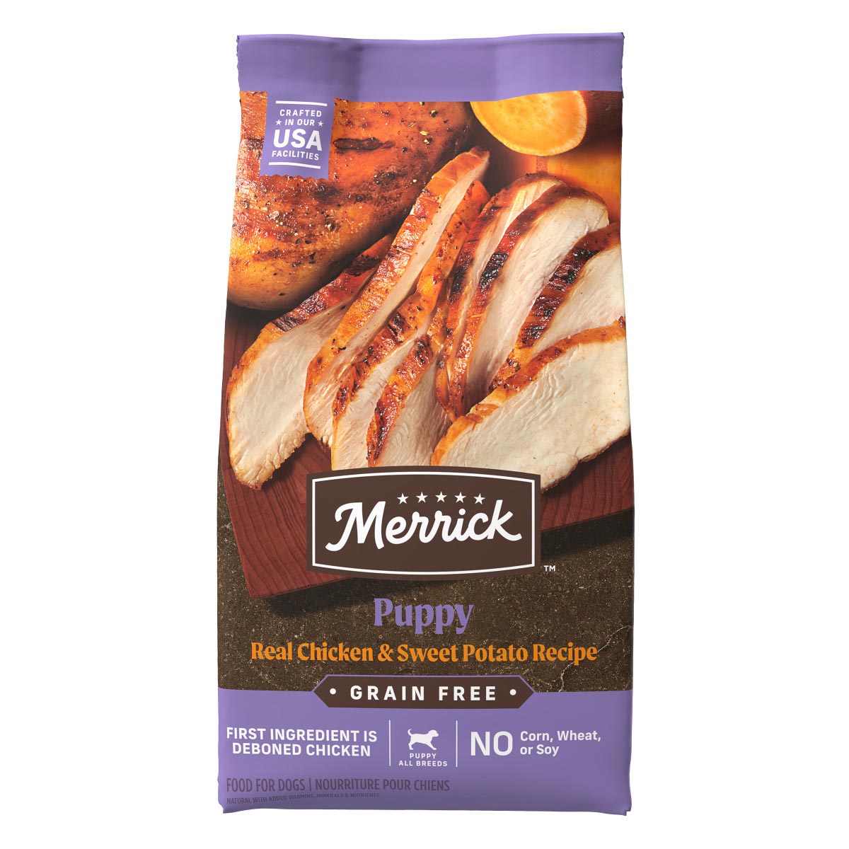 Merrick Dry Puppy Food, Real Chicken and Sweet Potato Grain Free Recipe - 4 Pound Bag