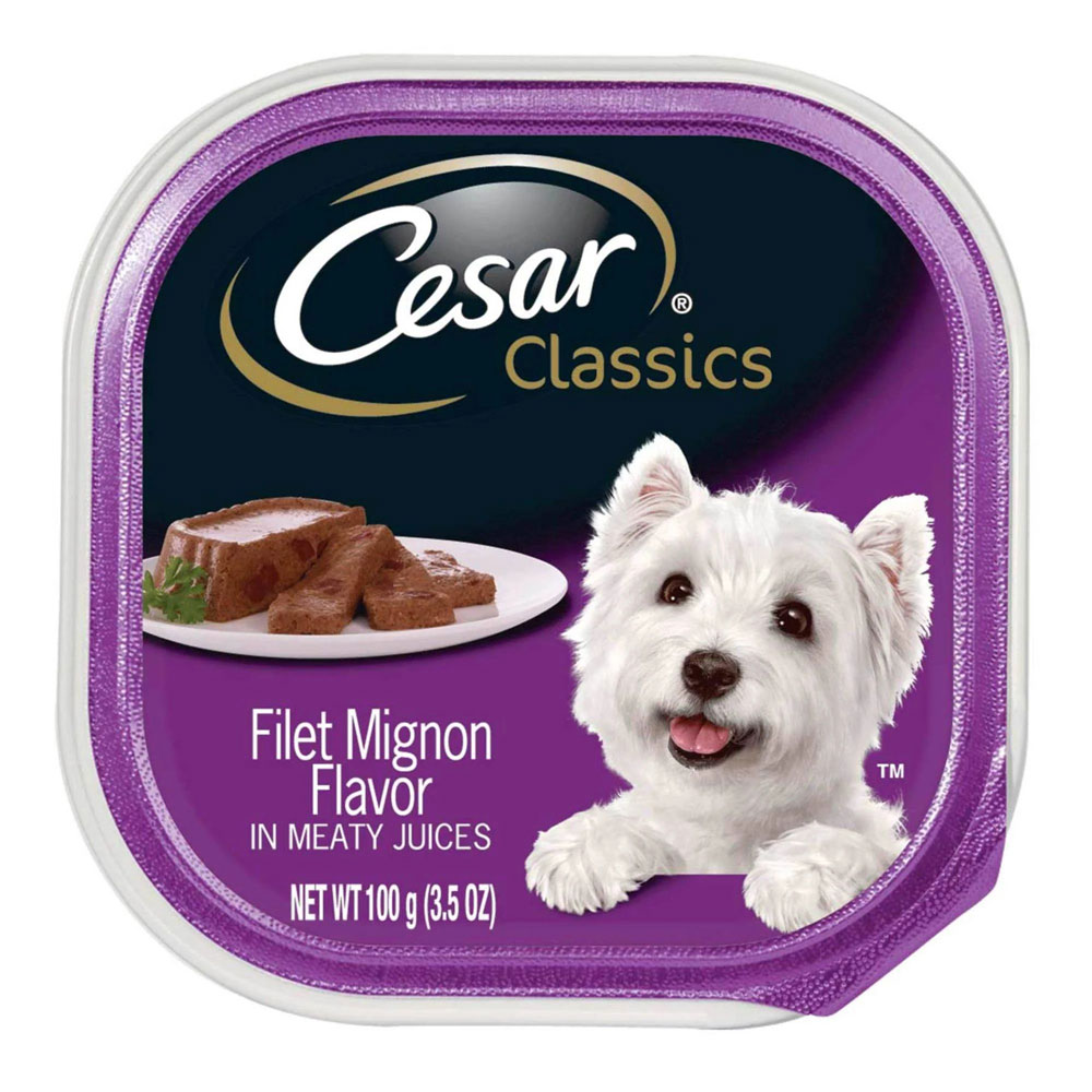 Cesar Canine Cuisine Filet Mignon Flavor Dog Food Trays, 3.5 Ounces