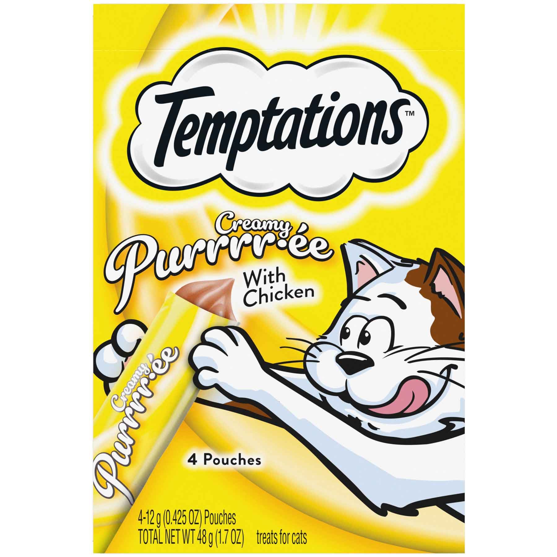 Whiskas Temptations Creamy Puree Chicken Cat Treats, 1.7 Ounces