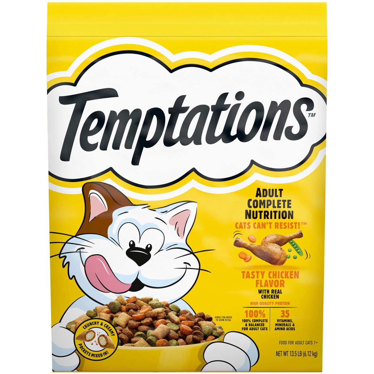 Temptations Tasty Chicken Flavor Adult Dry Cat Food, 13.5 Pounds