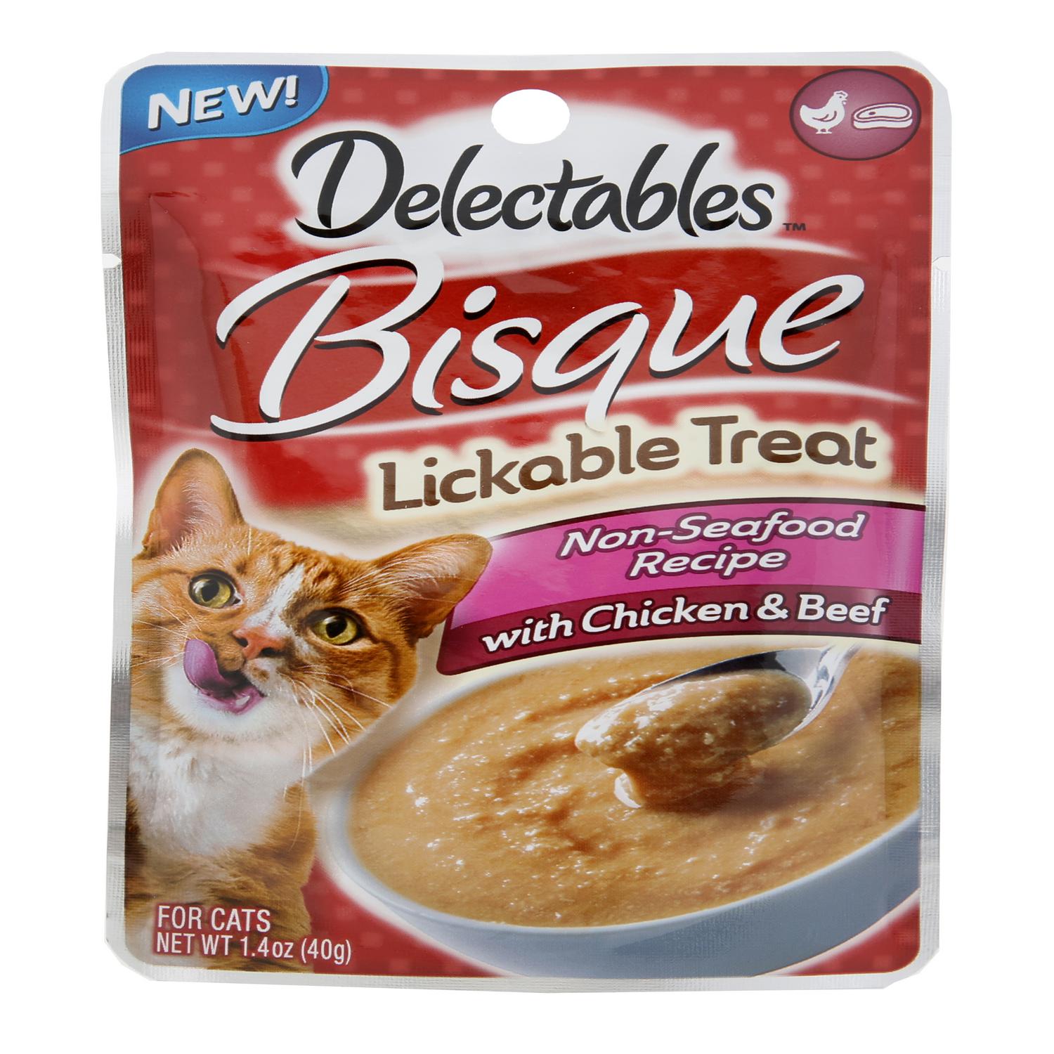 Delectables Lickable Cat Treat Bisque Ck/beef 1.4oz