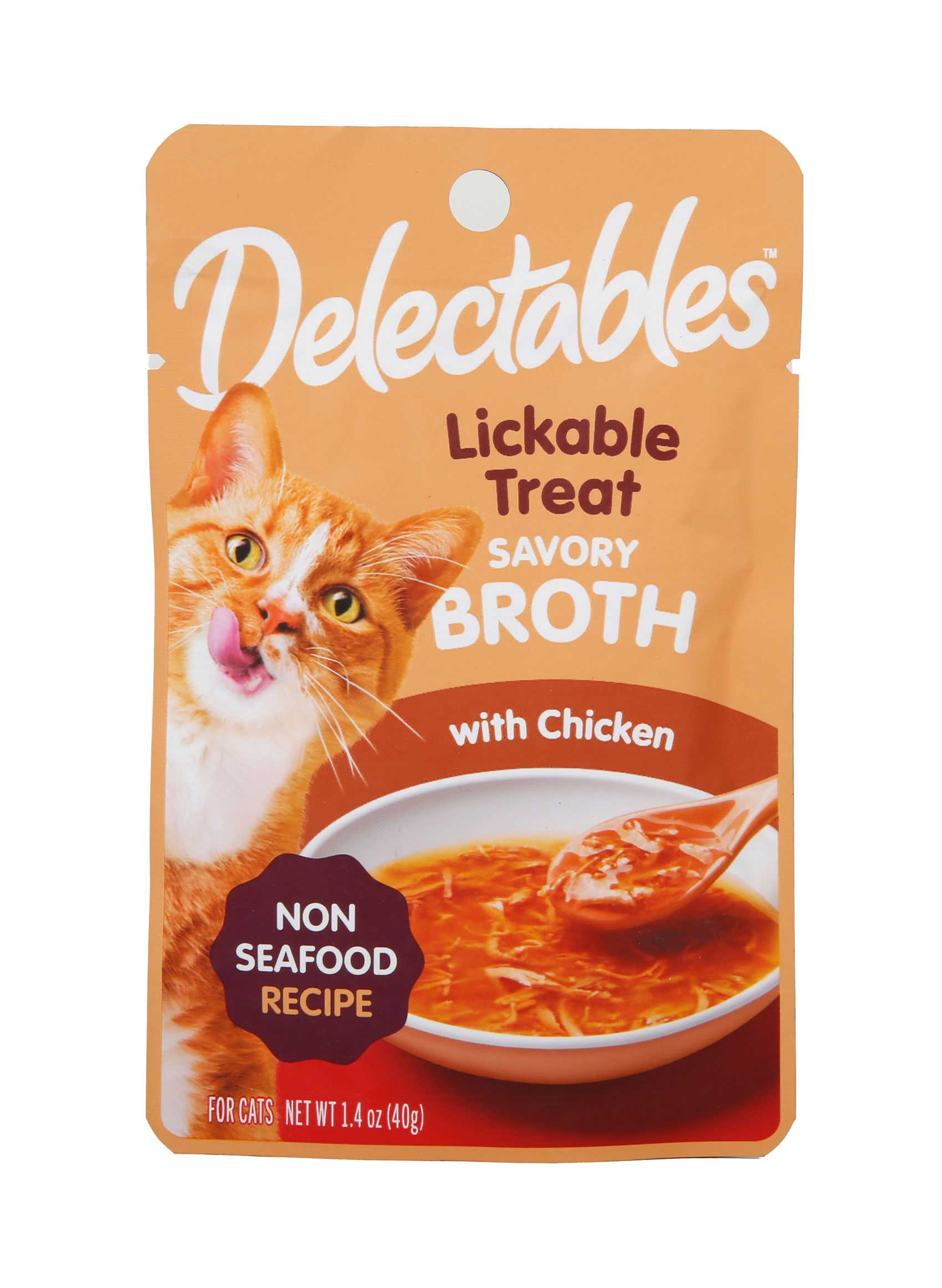 Hartz Delectable Cat Treat Broths Non-Seafood with Chicken, 1.4 Ounces
