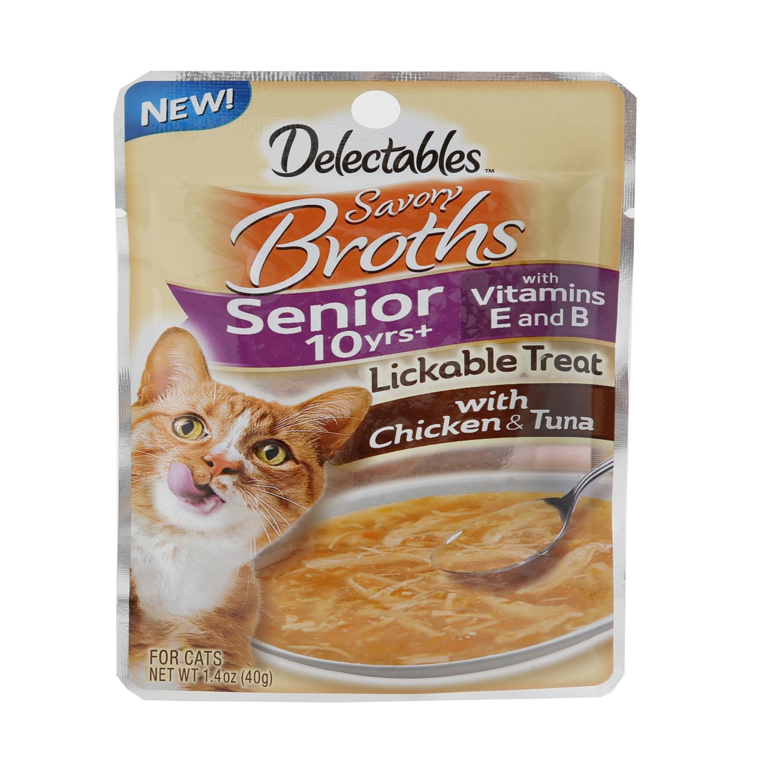 Hartz Delectable Cat Treat Broths with Chicken and Tuna- Senior 10+, 1.4 Ounces