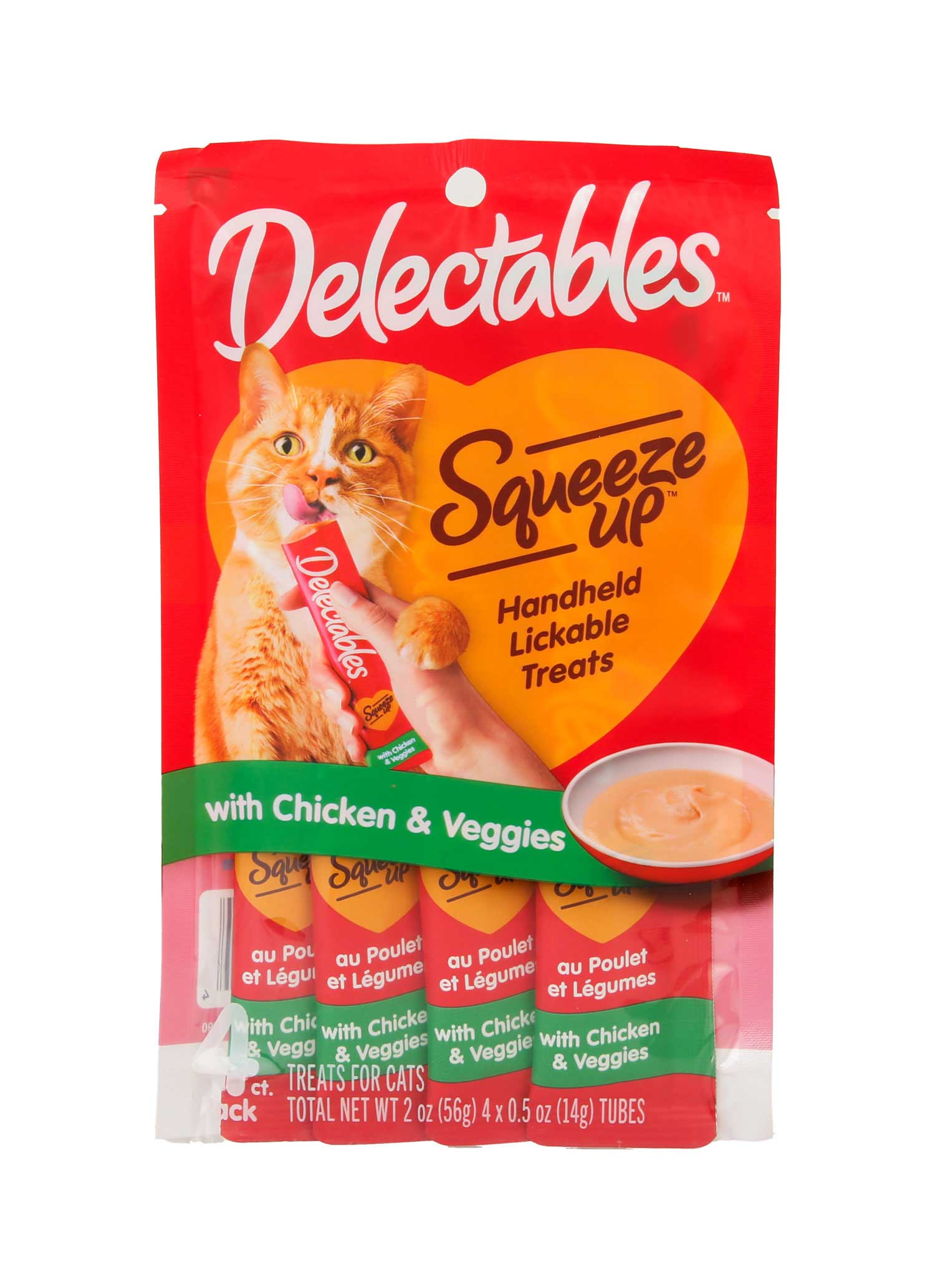 Hartz Delectable Cat Treat Squeeze Ups- Chicken and Veggie, 2 Ounces, 4 Count