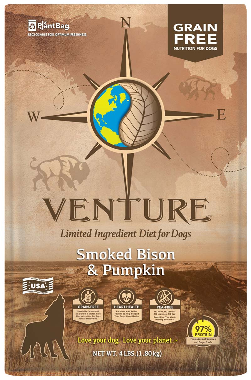 Venture Dry Dog Food, Smoked Bison & Pumpkin, 4 Pounds