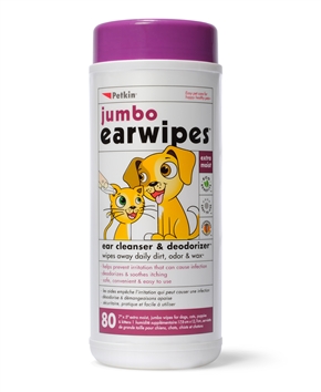 Petkins Jumbo Earwipes 80ct