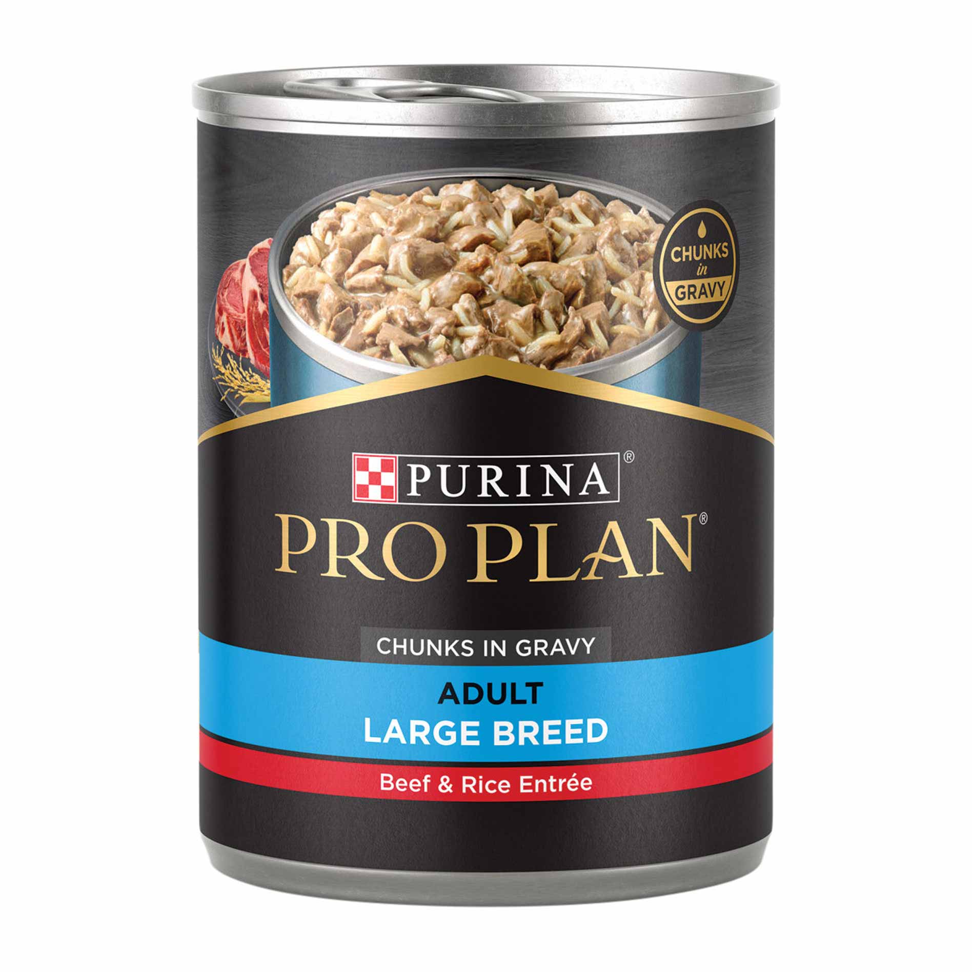 Purina Pro Plan Large Breed Gravy Wet Dog Food, SPECIALIZED Beef & Rice Entree - 13 Ounce Can