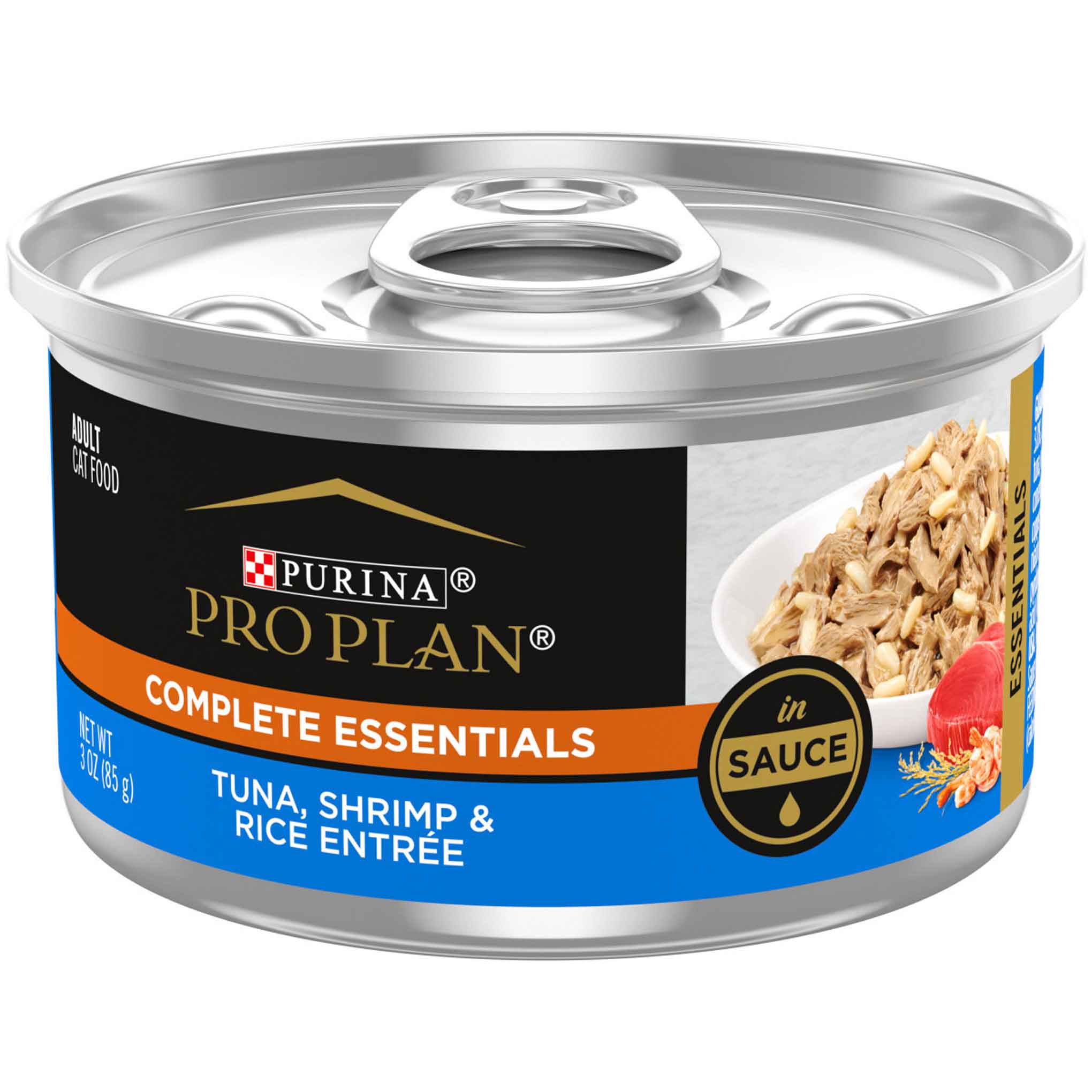 Purina Pro Plan Wet Cat Food, Tuna, Shrimp & Rice Entree in Sauce - 3 Ounce Pull-Top Can