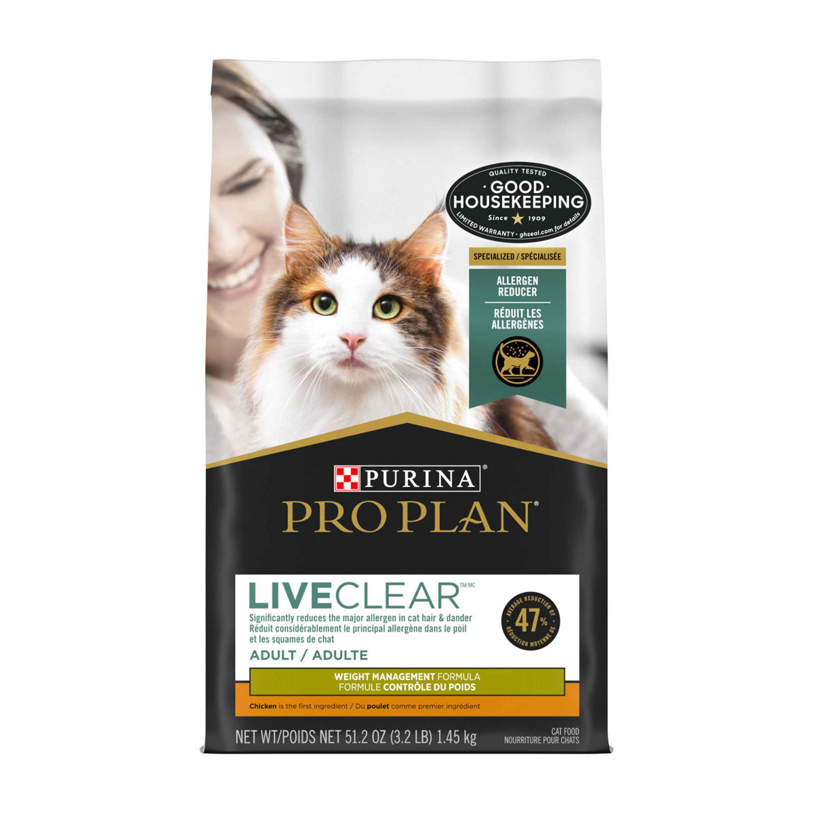 Pro Plan Cat Food Liveclear Weight Mgmt Chk/rice 3.2lb