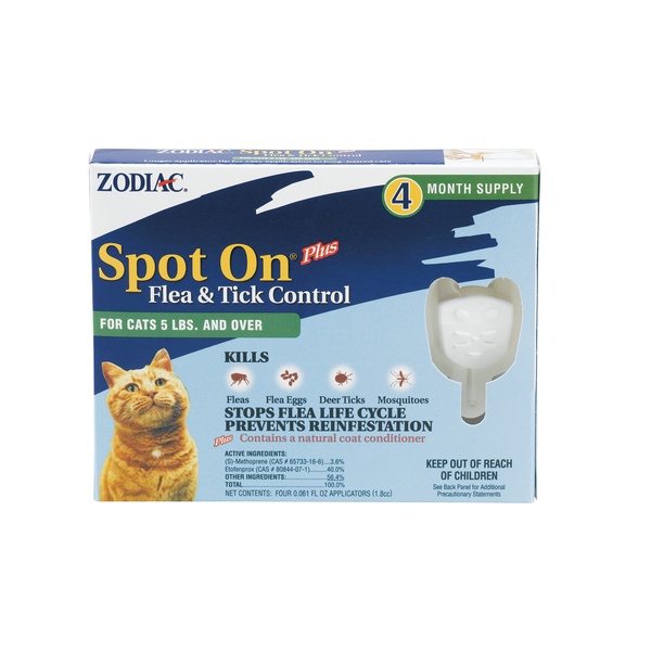 Zodiac Flea/tick Spot On + Cat Over 5lb 4ct