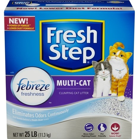 Fresh Step Multicat Scooping Cat Litter with Febreze, 25 Pounds