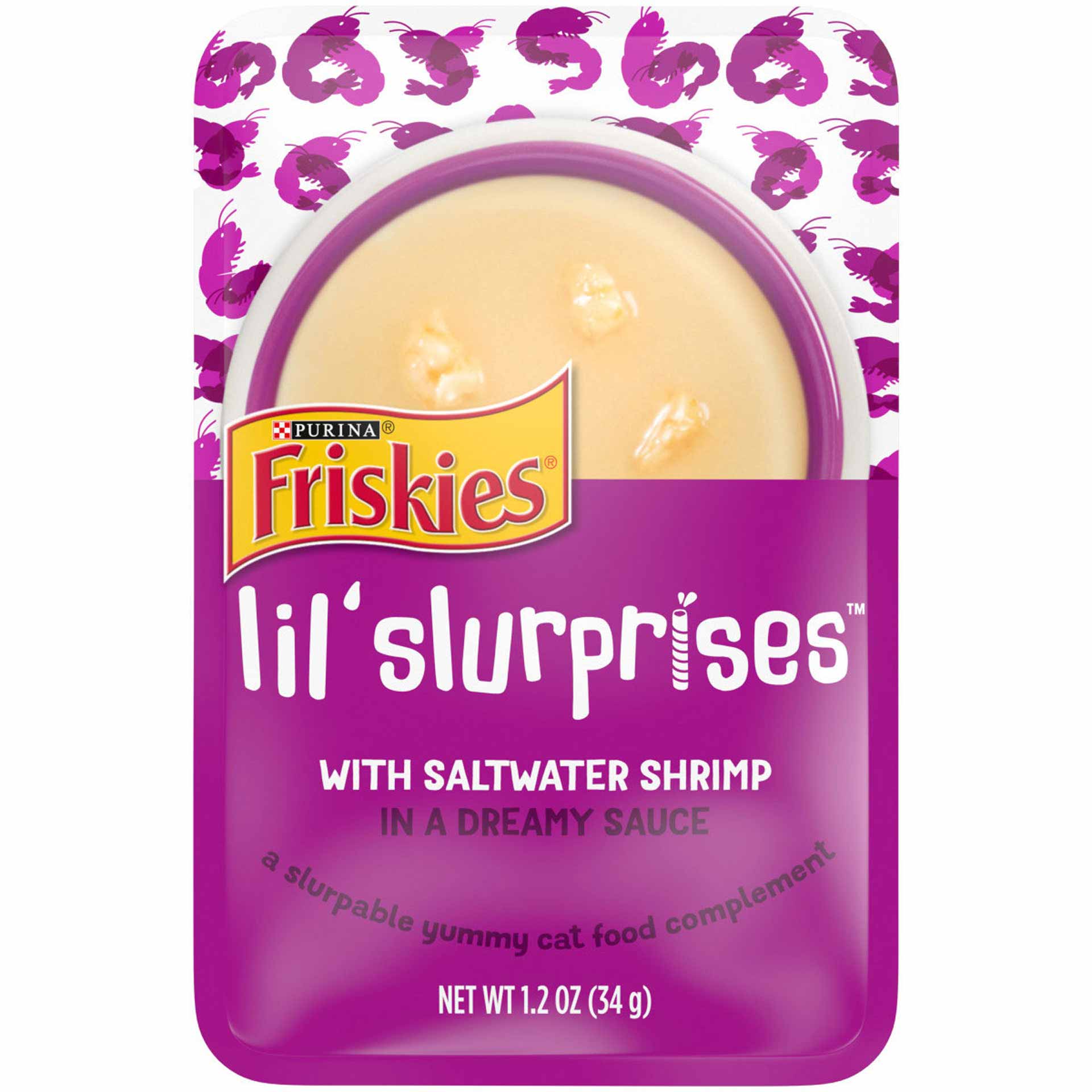 Purina Friskies Cat Food Complement, Lilâ€™ Slurprises With Saltwater Shrimp - 1.2 Ounce Pouch