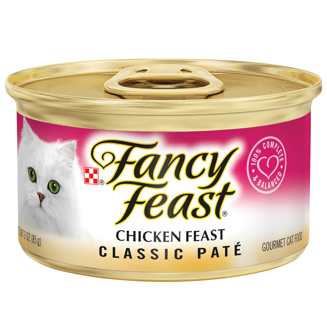 Purina Fancy Feast Grain Free Pate Wet Cat Food, Chicken Feast - 3 Ounce Can