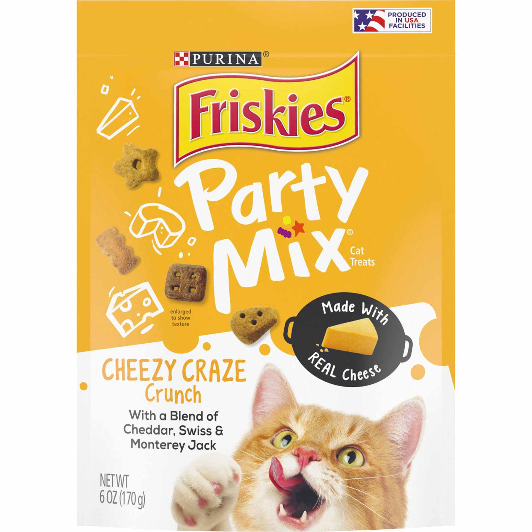 Friskies Cat Treat Party Mix Cheezy Craze Crunch 6oz