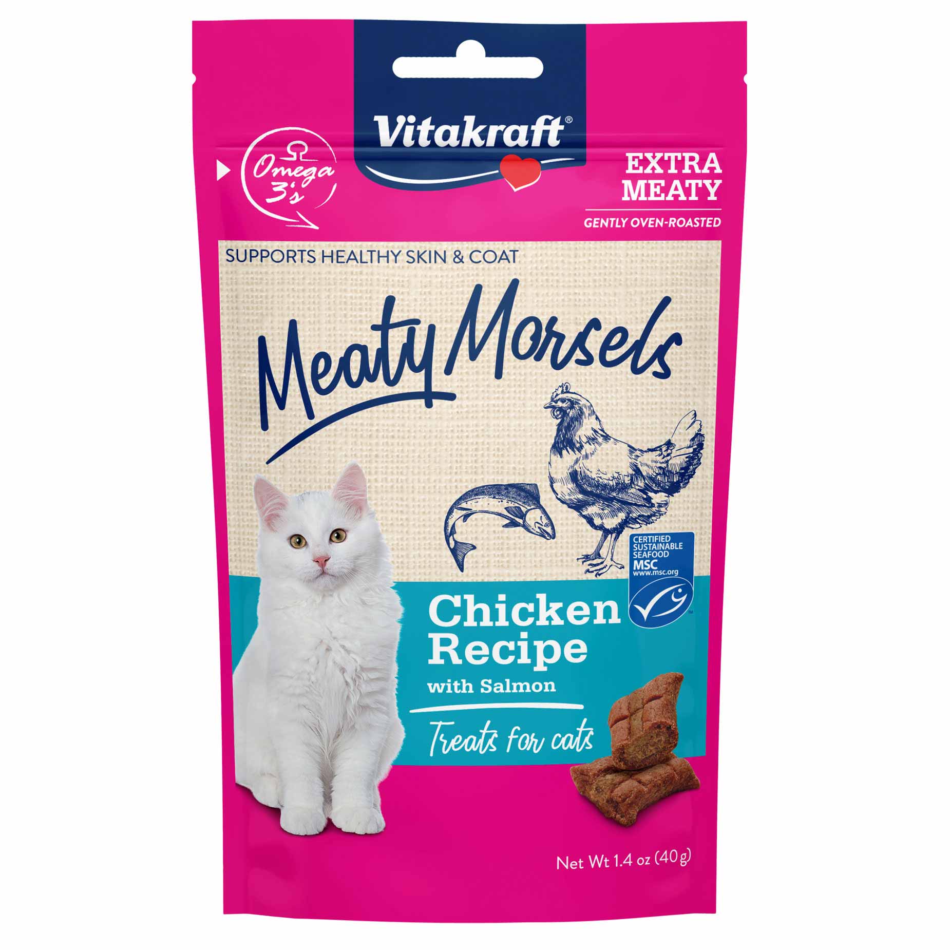 Vitakraft Cat Treat Meaty Morsels Chk/sal 1.4oz