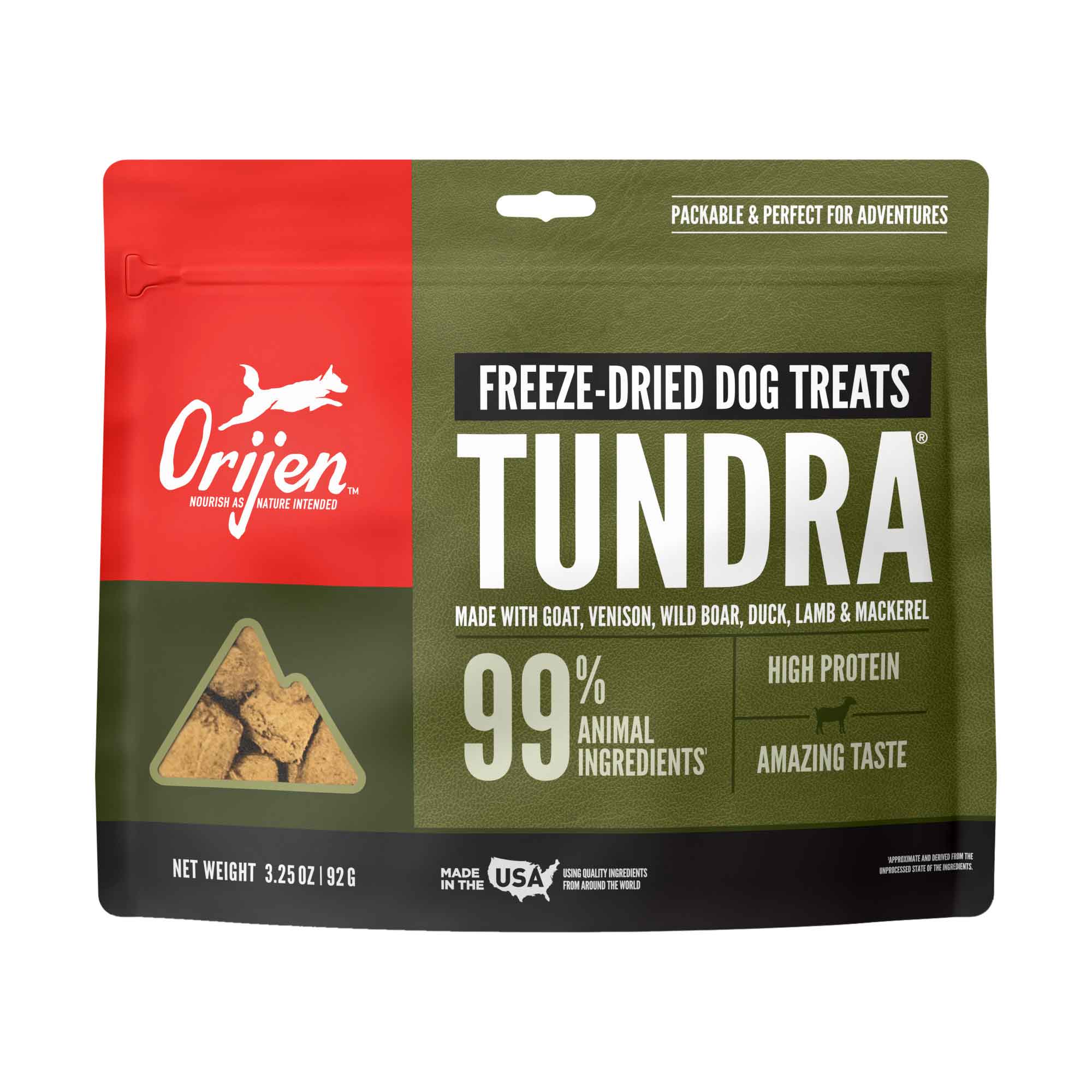 ORIJEN® Freeze Dried Dog Treats, Grain Free, High Protein, Raw Animal Ingredients, Tundra, 3.25 Ounces