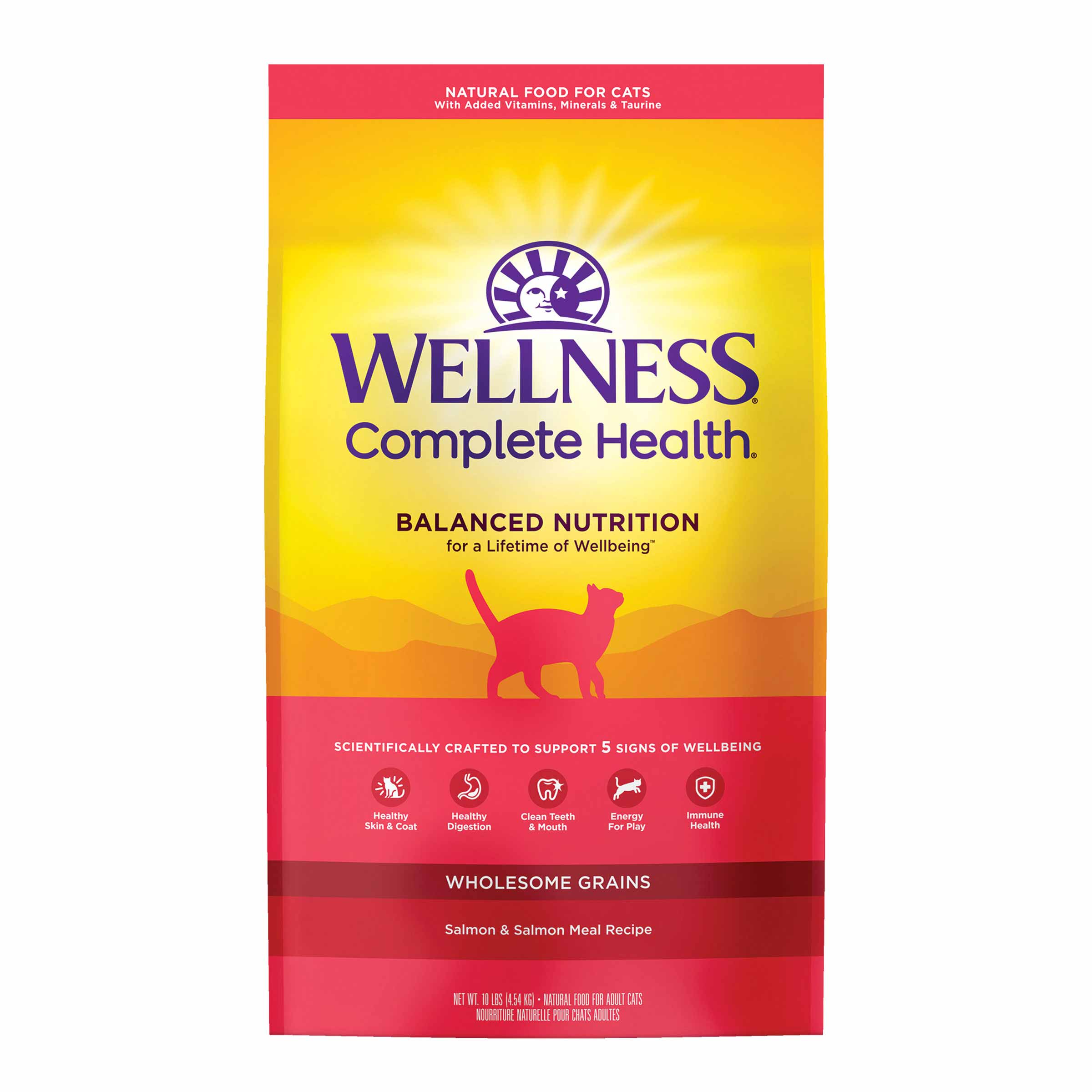 Wellness Complete Health Natural Dry Cat Food, Salmon Recipe, 10 Pound Bag