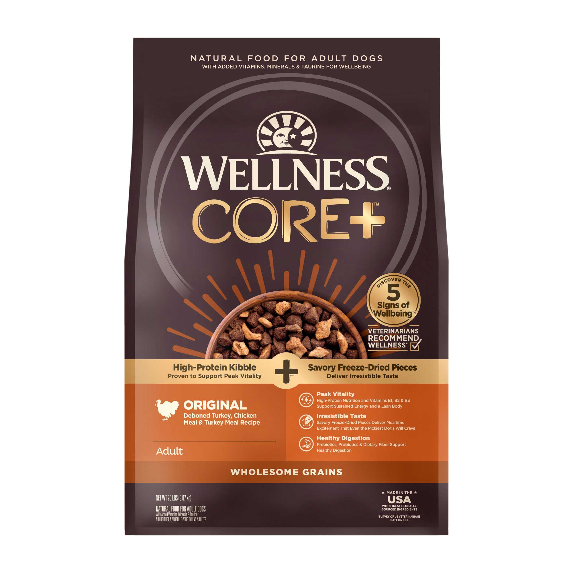 Wellness CORE RawRev Wholesome Grains Original Recipe, 20 Pound Bag