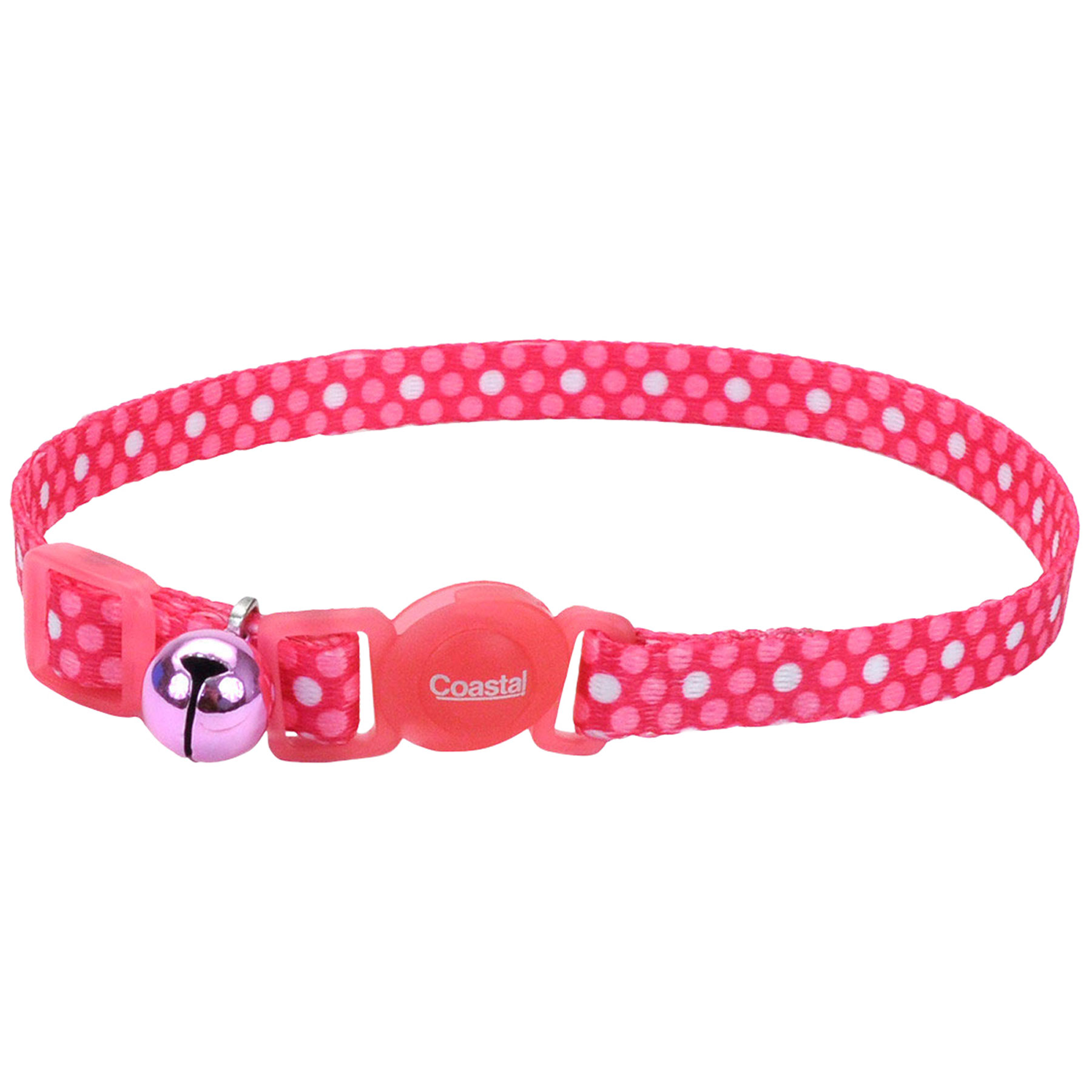 Safe Cat® Fashion Adjustable Breakaway Collar, Pink Dots, 3/8