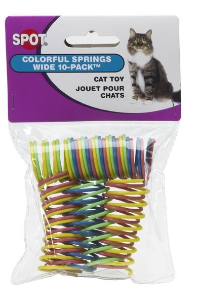 Ethical Pet Spot Wide Durable Colorful Spring Cat Toy, 10 count