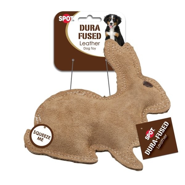 Ethical Pet Dura-Fused Leather Rabbit Dog Toy, Small