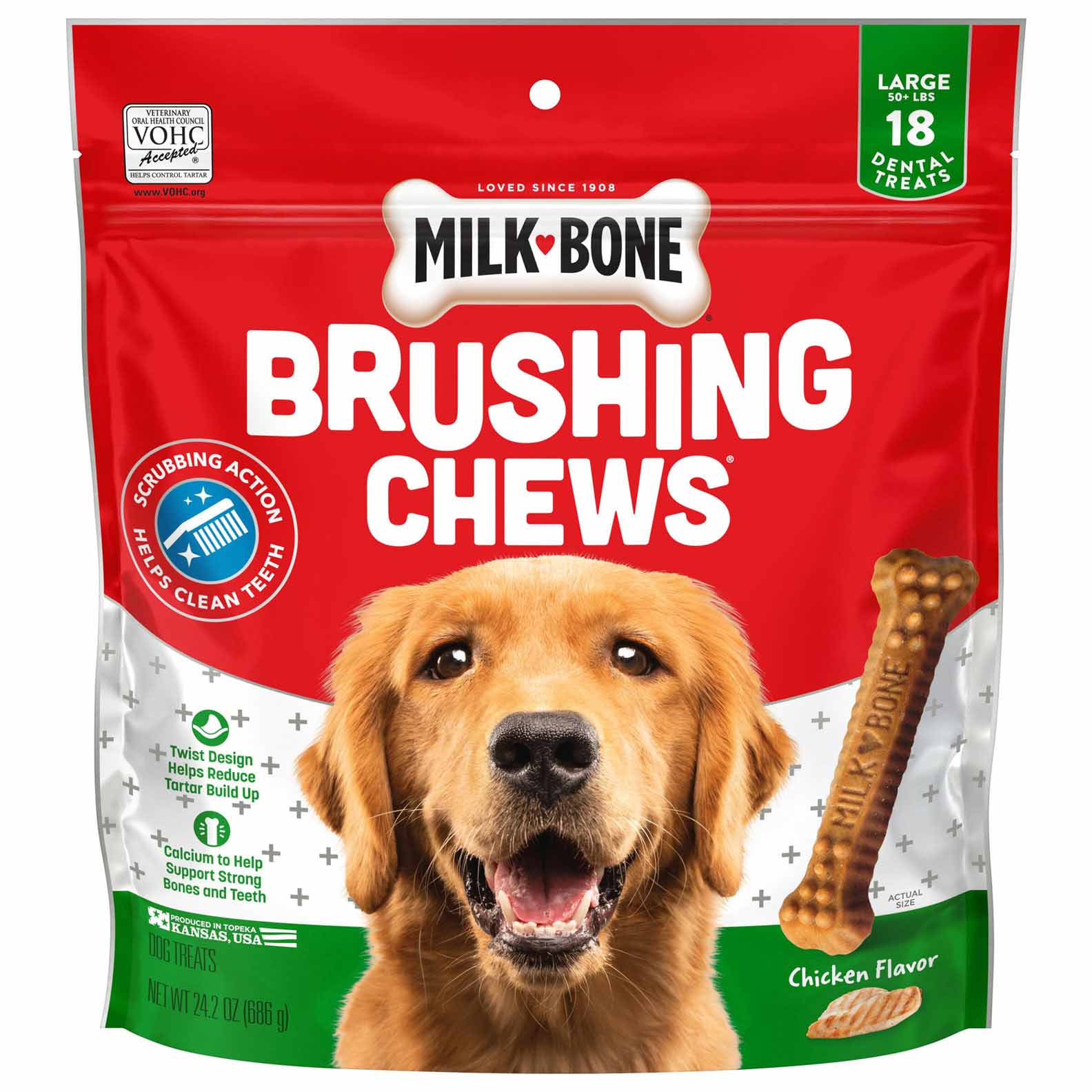 Milkbone Brushing Chews Lg Bone Value 24.2oz