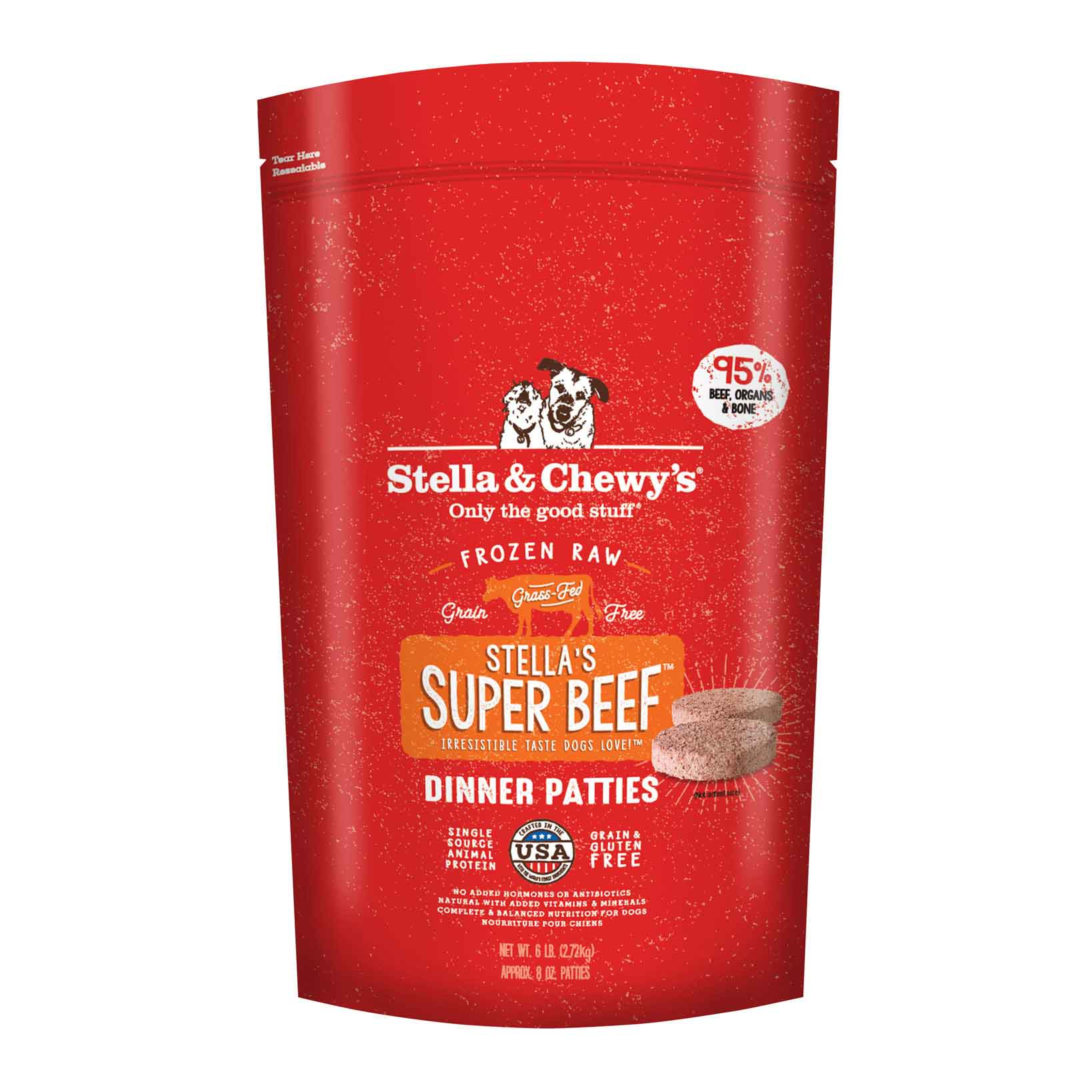 Stella & Chewy's Dog Frozen Raw, Stella's Super Beef Dinner Patties, 6 Pounds - Not Available for Delivery