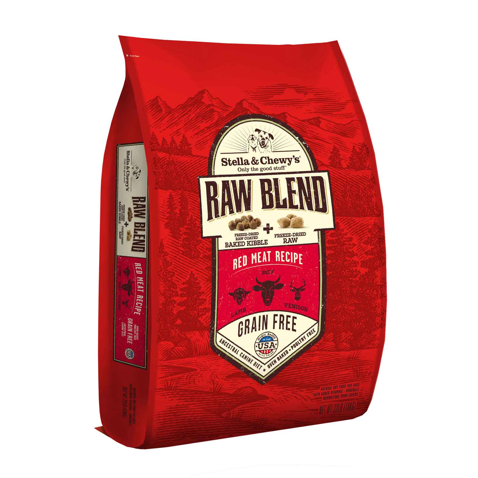 Stella & Chewy's Dog Raw Blend Kibble, Red Meat Recipe, 22 Pounds