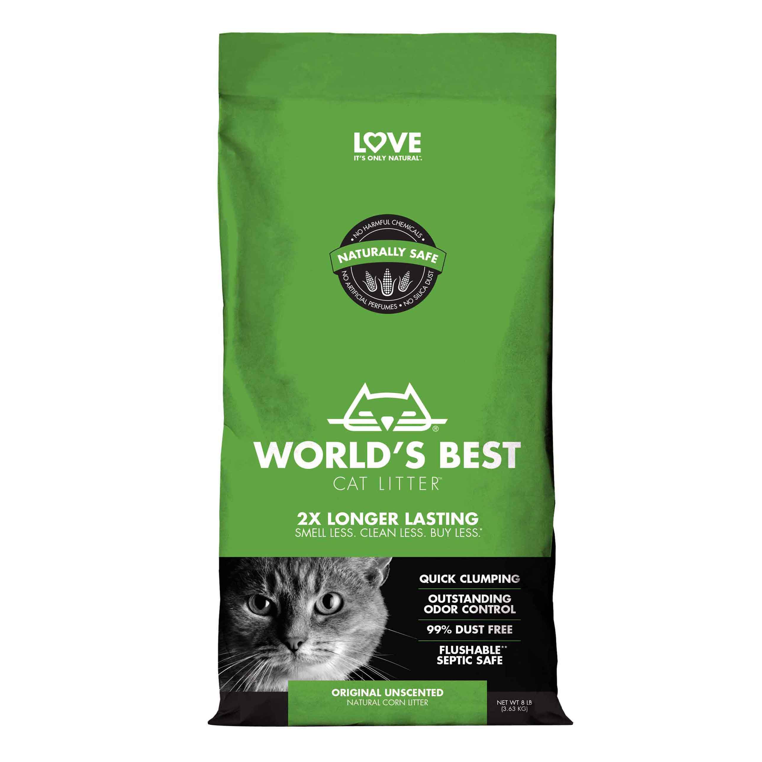 Worlds Best Cat Litter Original Unscented 8lb