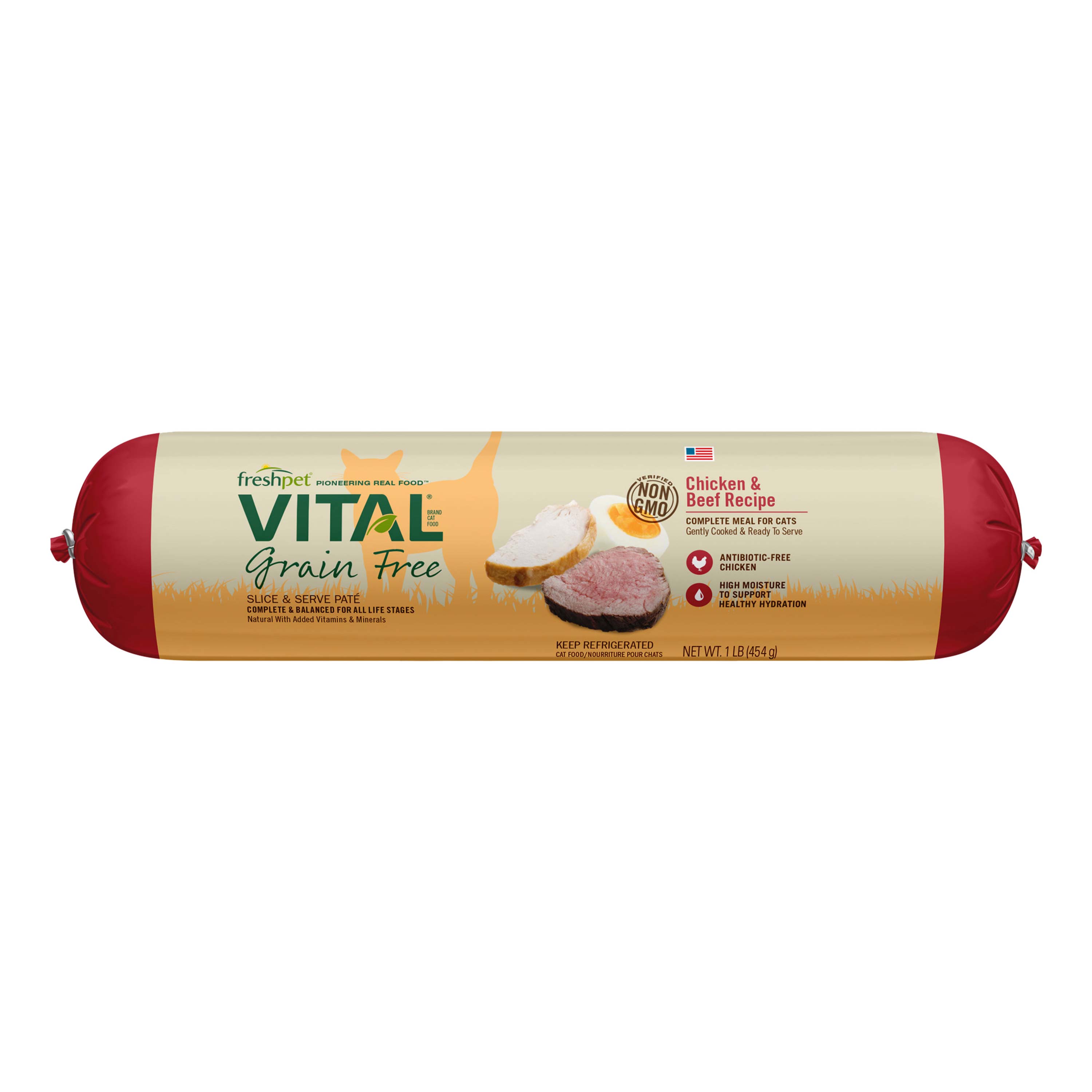 Vital Cat Food Slice/serve Gf Chicken/beef 1lb