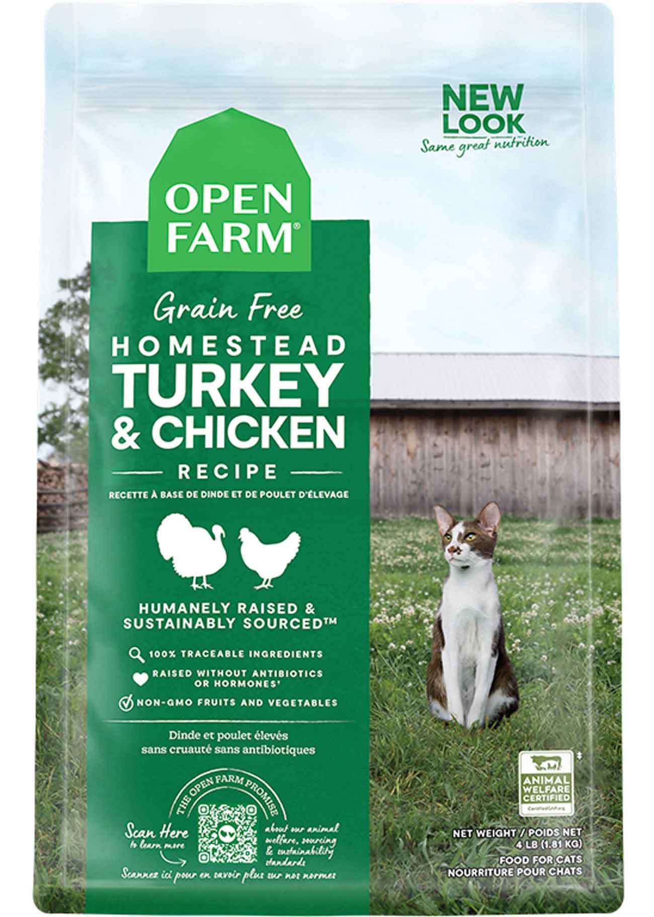 Open Farm Homestead Turkey and Chicken Dry Cat Food, 8 Pounds