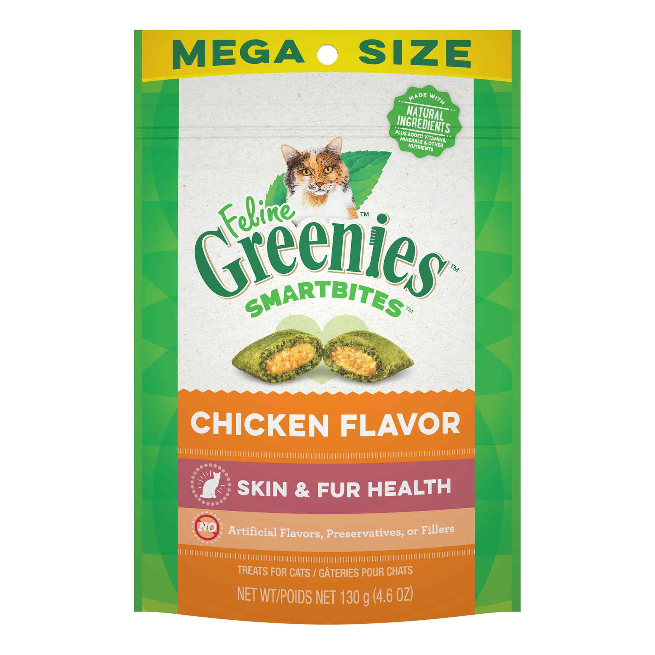 Feline Greenies Mega Size Skin/fur Chicken 4.6oz