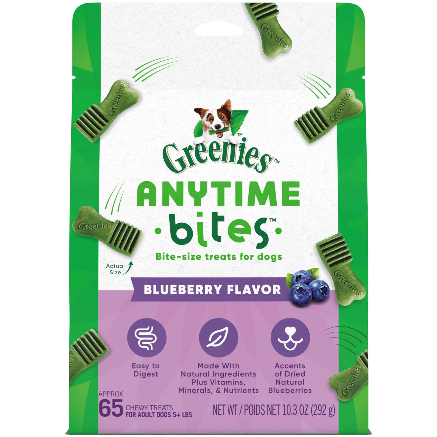 Greenies Canine Treat Anytime Bites Blueberry 10.34oz