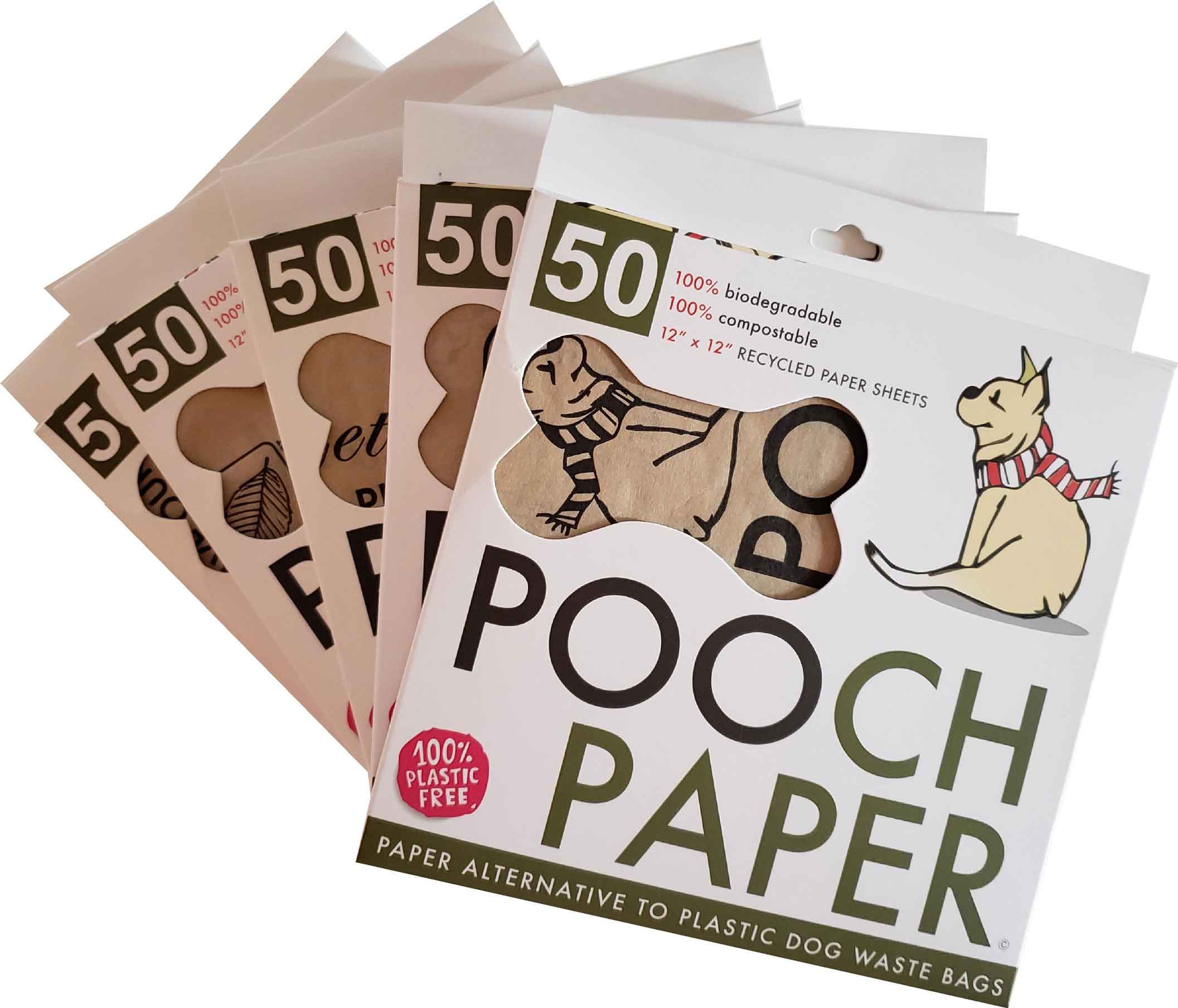 Pooch Paper Dog Waste Sheets, Standard - 12x12 sheets folded to 6x6, 50 Count