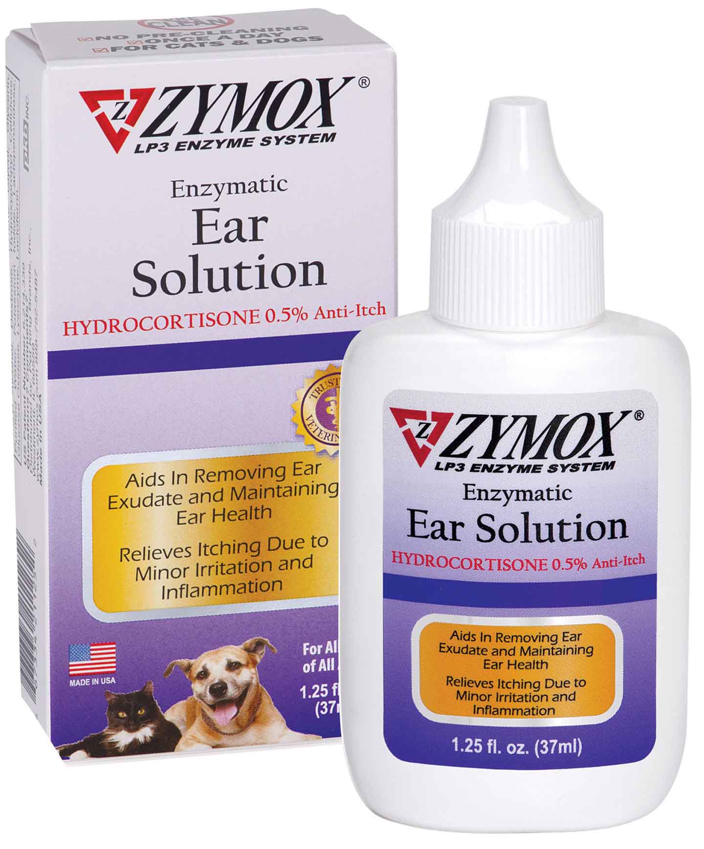 ZYMOX Ear Solution With .5% Hydrocortisone, 1.25 Ounces