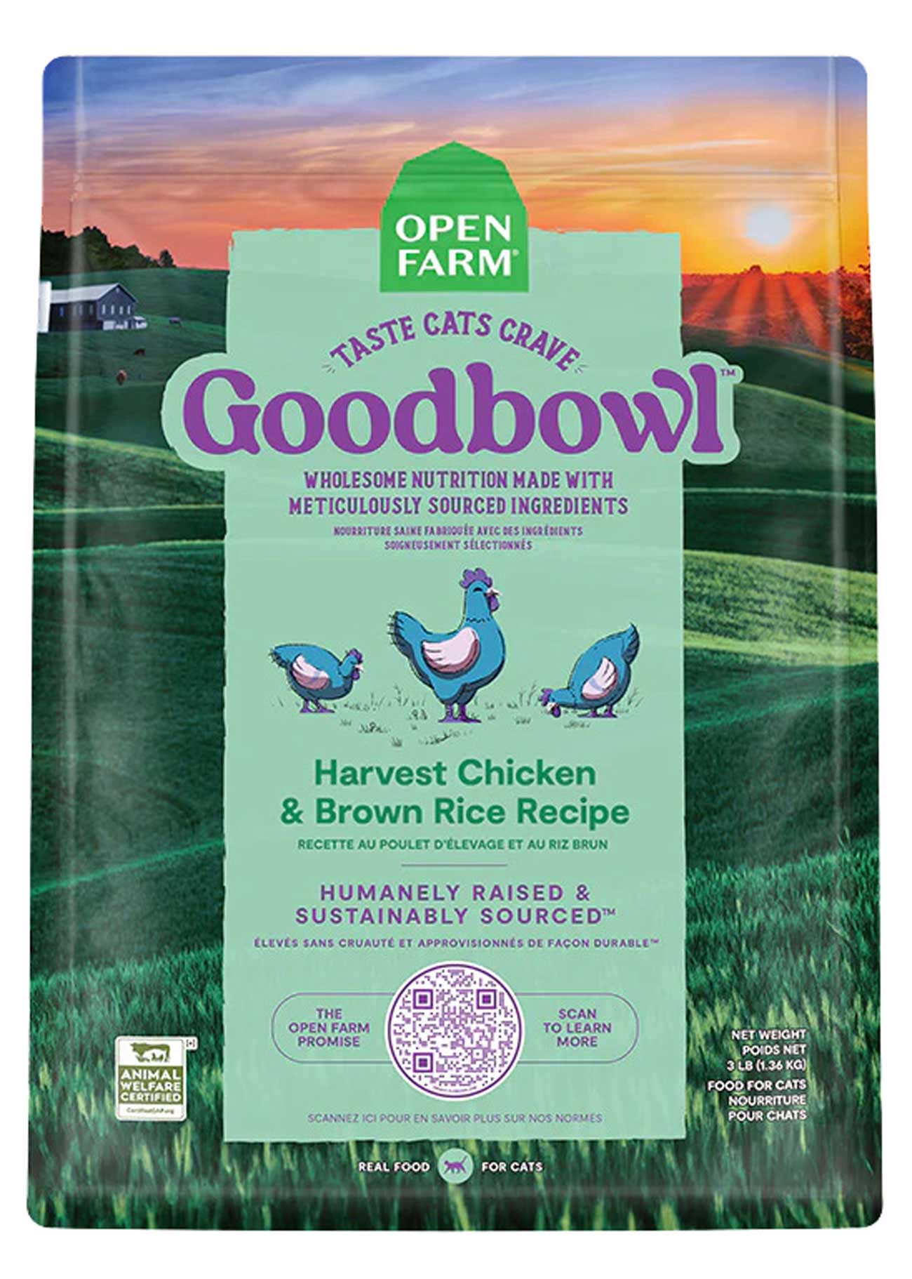 Open Farm Goodbowl Harvest Chicken and Brown Rice Recipe Dry Cat Food, 7 Pounds