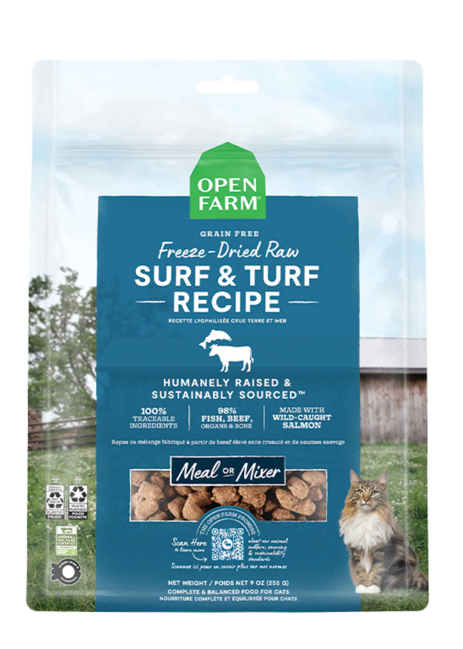 Open Farm Grain Free Freeze Dried Raw Surf & Turf Recipe Cat Food