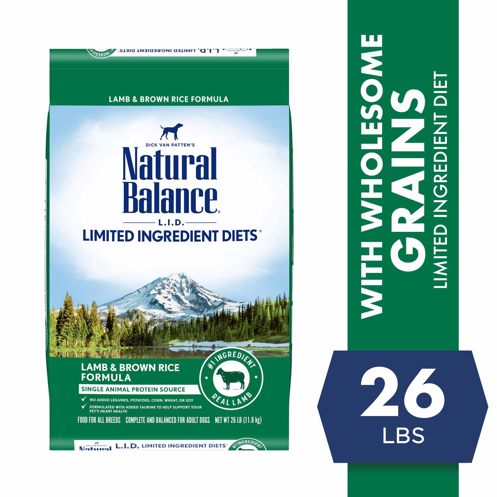 Natural Balance L.I.D Limited Ingredient Diet Lamb and Rice Adult Dry Dog Food, 26 Pounds