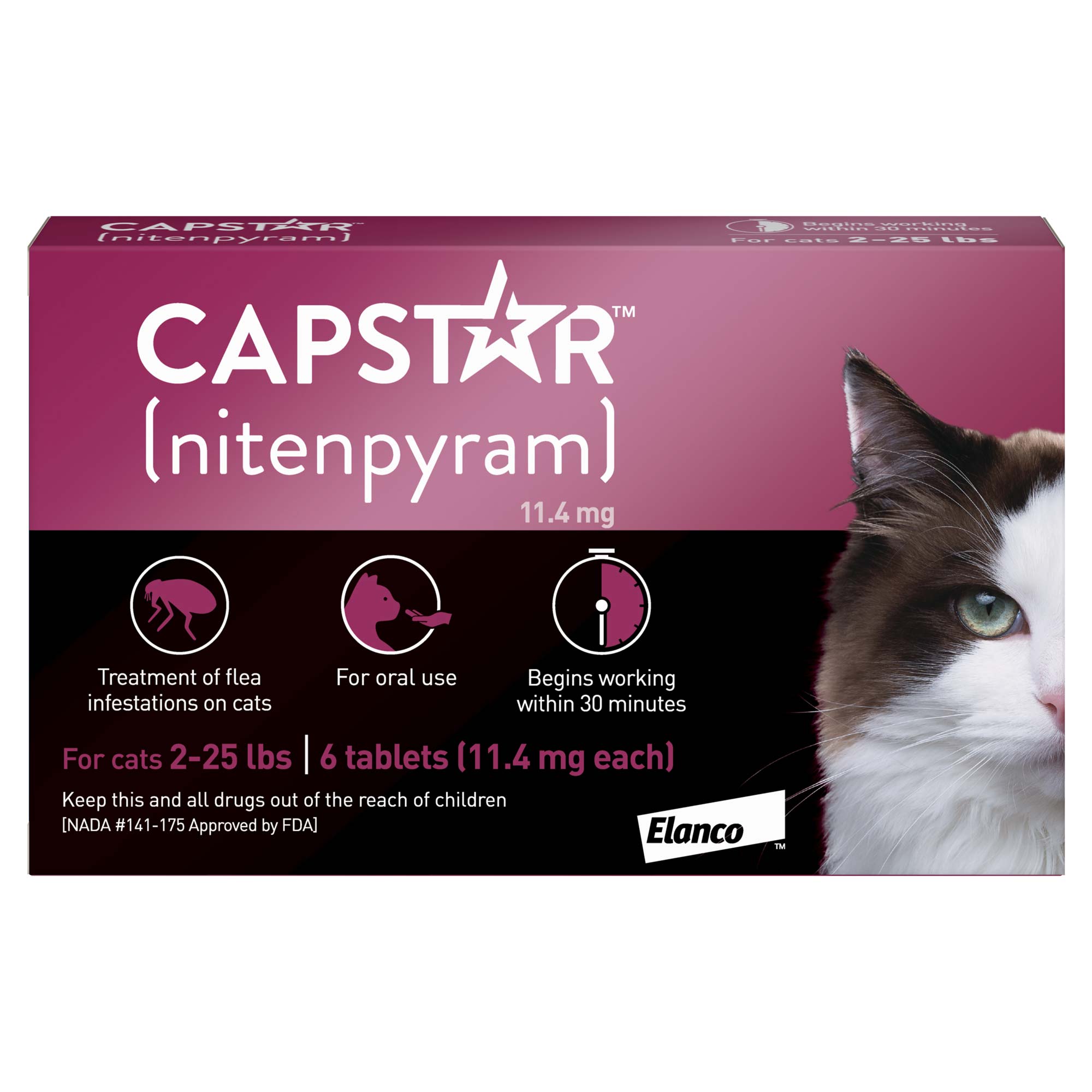 Capstar Flea Tablets for Cats 2-25 lbs, 6 pack
