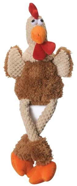 Quaker Go Dog Checkers Skinny Rooster Dog Toy, Large