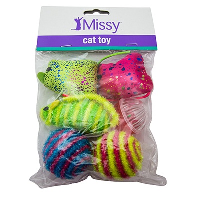 Play On 6 Pack Cat Toys