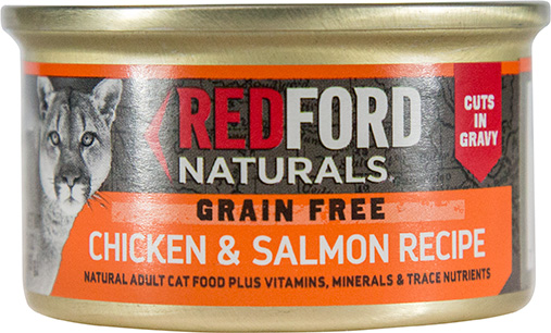 Redford Naturals Grain Free Cuts in Gravy Chicken & Salmon Recipe Adult Cat Food, 3 Ounces