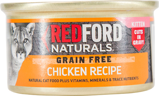 Redford Naturals Grain Free Cuts in Gravy Kitten Chicken Recipe Cat Food, 3 Ounces