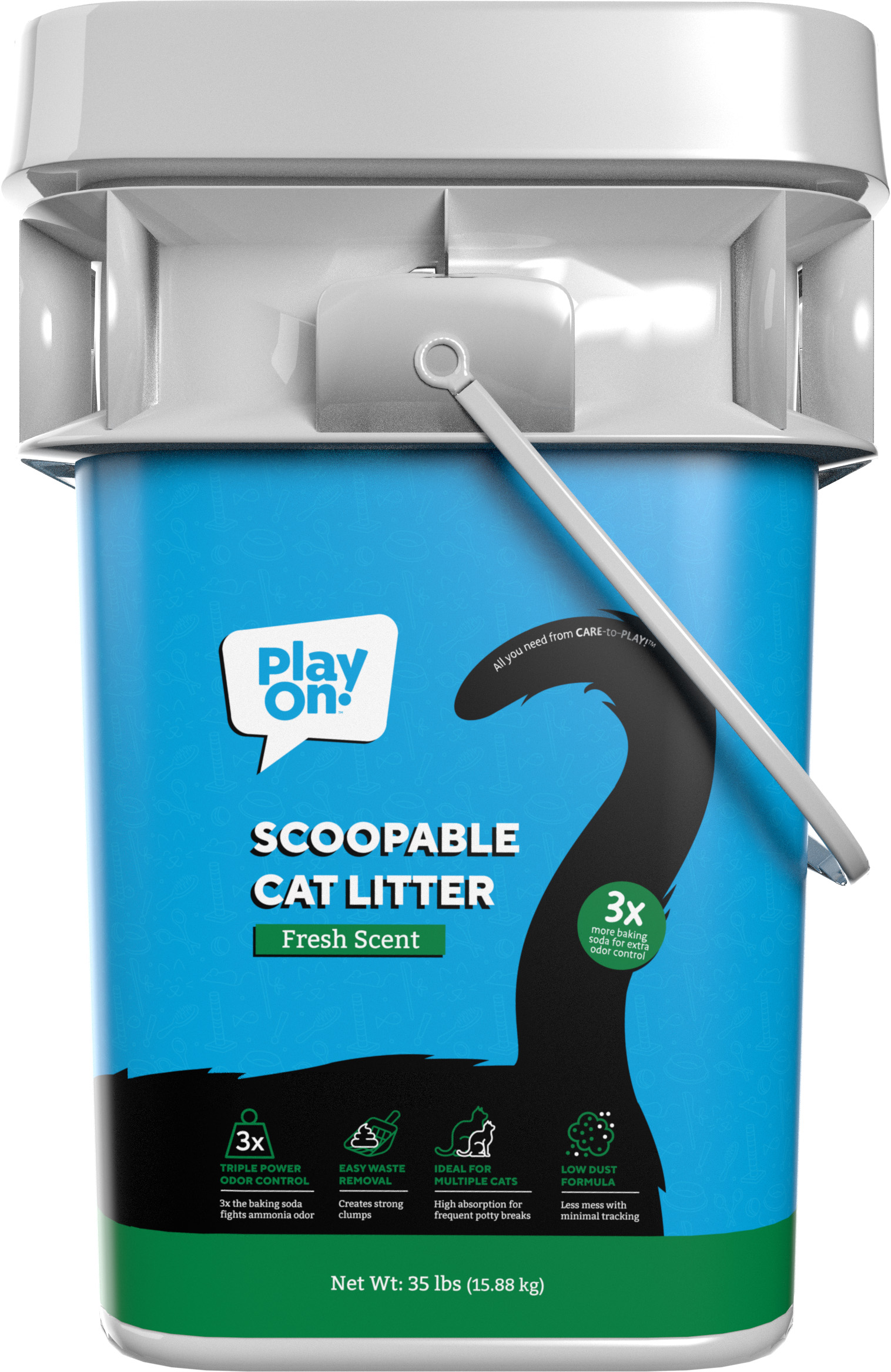 Play On Scoopable Cat Litter Triple Power Fresh Scent 35lb