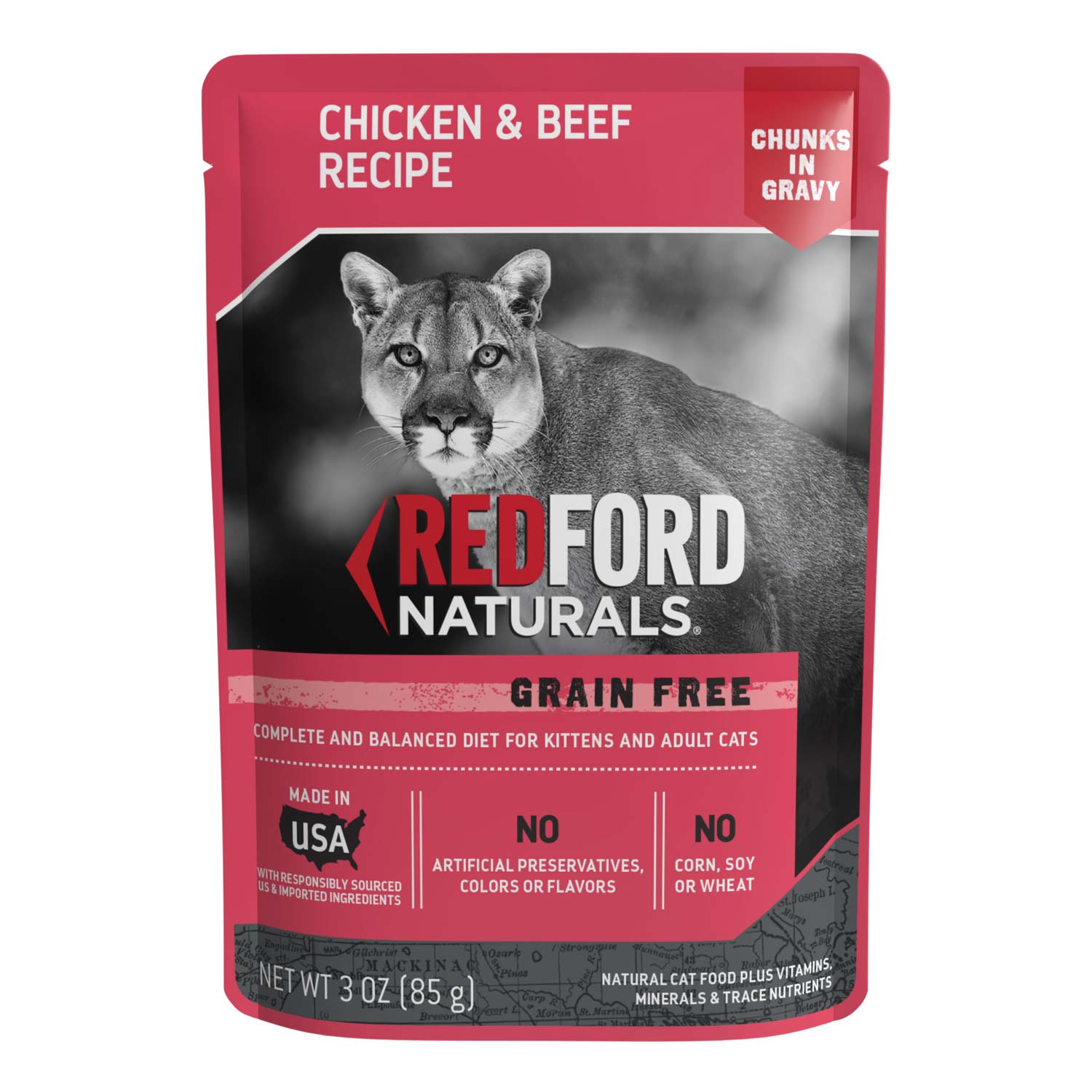 Redford Naturals Cat Food Gf Gravy Pouch Chk/beef 3oz