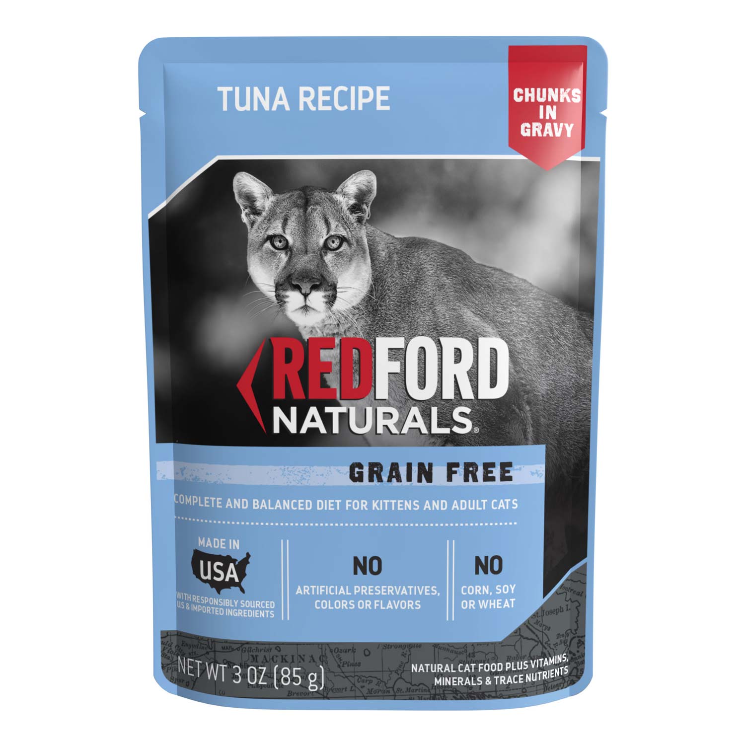 Redford Naturals Cat Food Gf Gravy Pouch Tuna 3oz