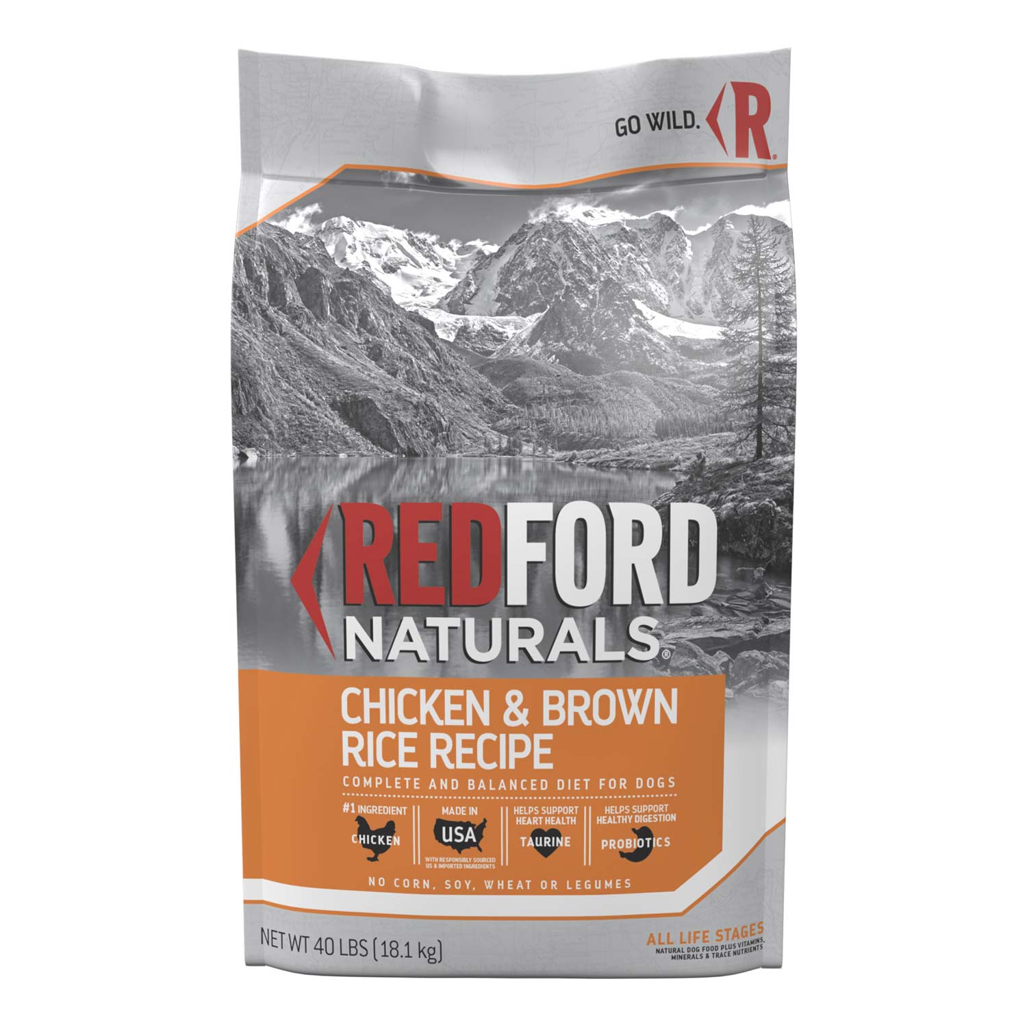Redford Naturals Chicken & Brown Rice Recipe Adult Dry Dog Food, 40 Pounds